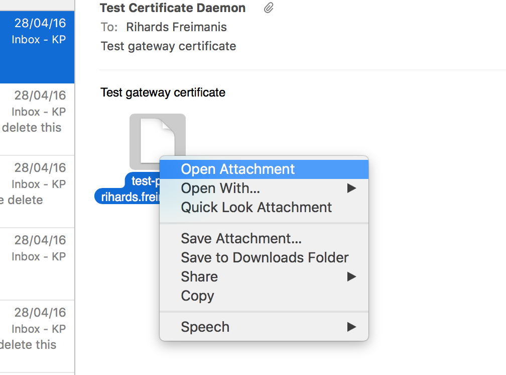 client certificate open